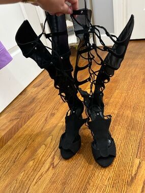 Black Warriors Heeled Sandals
